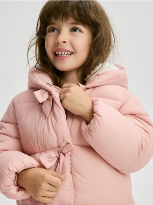 Reserved - Pikowana kurtka z kapturem - różowy