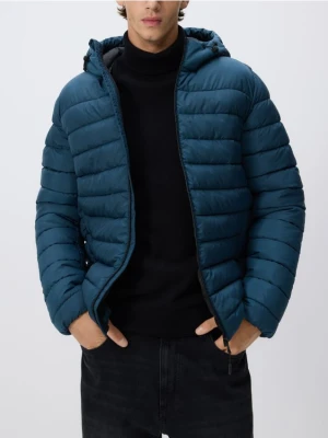 Reserved - Pikowana kurtka z kapturem - zielony