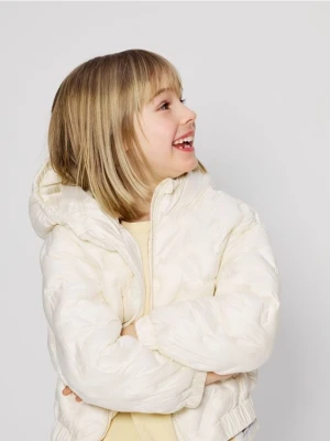 Reserved - Pikowana kurtka z kapturem - złamana biel