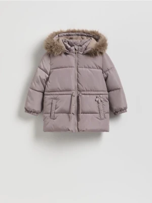 Reserved - Pikowana kurtka z ociepleniem - beżowy