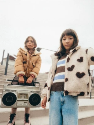 Reserved - Pikowana kurtka z ociepleniem - brązowy