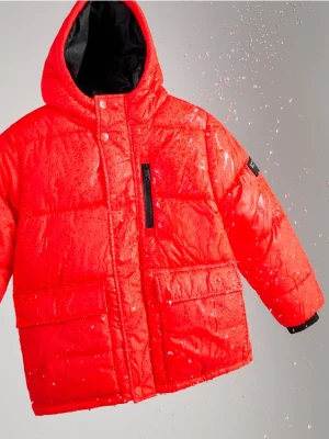 Reserved - Pikowana kurtka z ociepleniem - czerwony