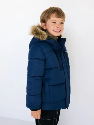 Reserved - Pikowana kurtka z ociepleniem - granatowy