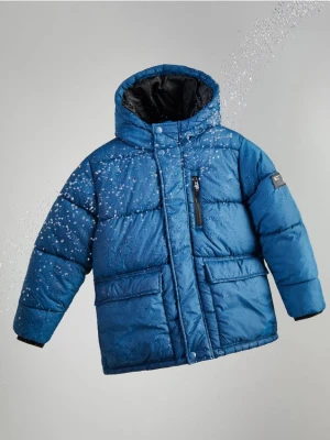 Reserved - Pikowana kurtka z ociepleniem - granatowy