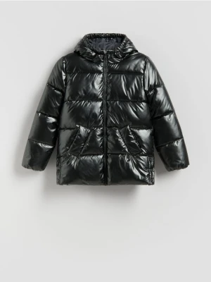 Reserved - Pikowana kurtka z połyskiem - ciemnoszary