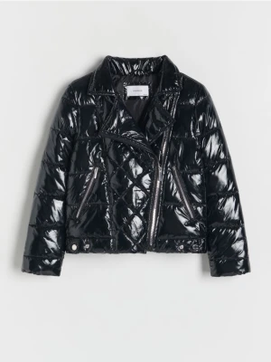 Reserved - Pikowana kurtka z połyskiem - czarny