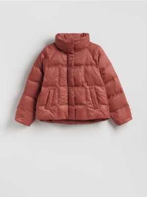 Reserved - Pikowana kurtka z puchem - brudny róż