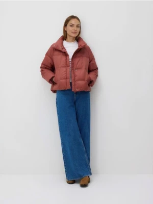 Reserved - Pikowana kurtka z puchem - brudny róż