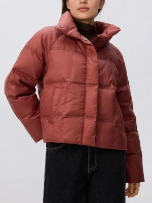 Reserved - Pikowana kurtka z puchem - brudny róż