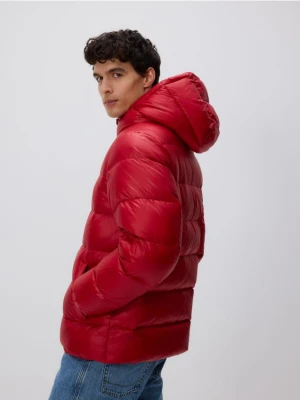 Reserved - Pikowana kurtka z puchem - czerwony