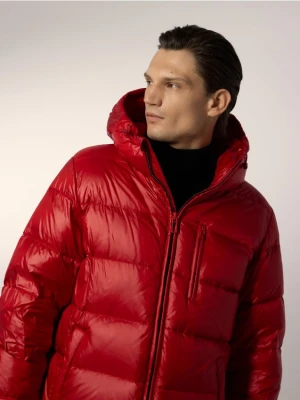 Reserved - Pikowana kurtka z puchem - czerwony