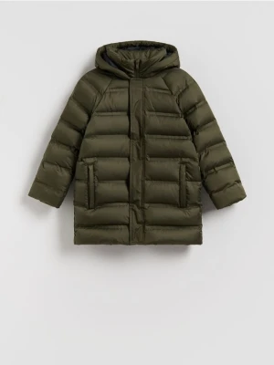 Reserved - Pikowana kurtka z puchem - zielony
