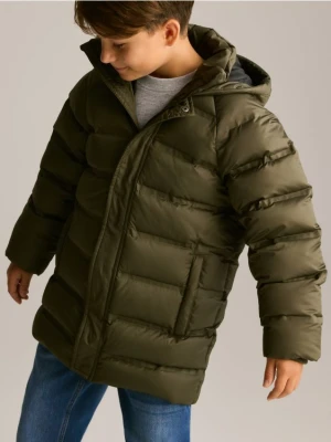 Reserved - Pikowana kurtka z puchem - zielony