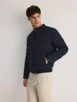 Reserved - Pikowana kurtka ze stójką - granatowy