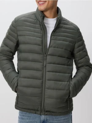 Reserved - Pikowana kurtka ze stójką - jasnozielony