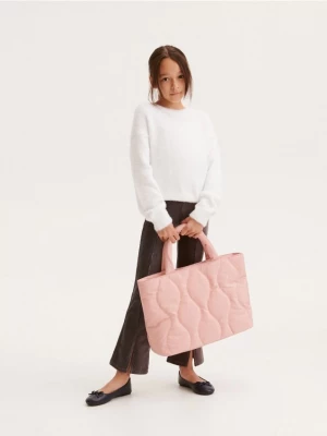Reserved - Pikowana torba shopper - Różowy
