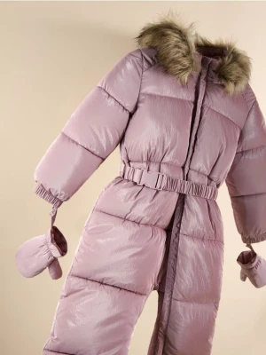Reserved - PIkowany kombinezon z ociepleniem - fioletowy