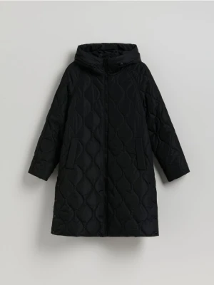 Reserved - Pikowany płaszcz - czarny