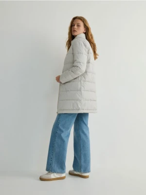 Reserved - Pikowany płaszcz light padded - beżowy