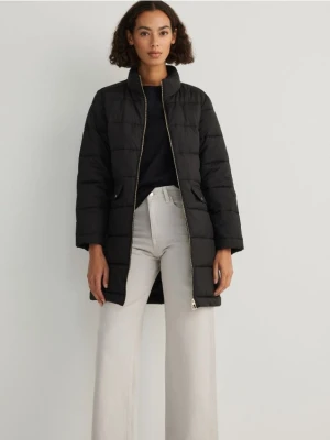 Reserved - Pikowany płaszcz light padded - czarny