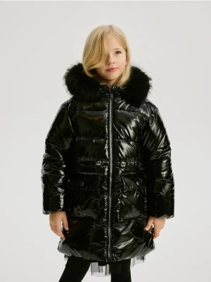 Zdjęcie produktu Reserved - Pikowany płaszcz z metalicznym połyskiem - czarny