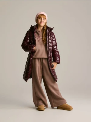 Reserved - Pikowany płaszcz z połyskiem - brązowy