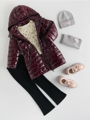 Reserved - Pikowany płaszcz z połyskiem - brązowy