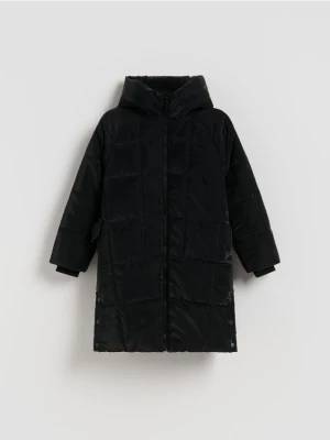 Reserved - Pikowany płaszcz z połyskiem - czarny