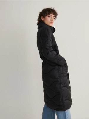 Reserved - Pikowany płaszcz ze stójką - czarny