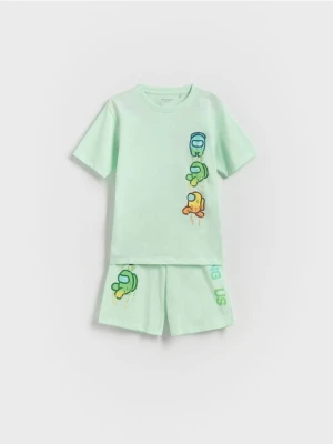 Reserved - Piżama Among Us - jasnozielony