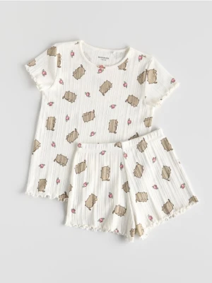 Reserved - Piżama dwuczęściowa Pusheen - złamana biel