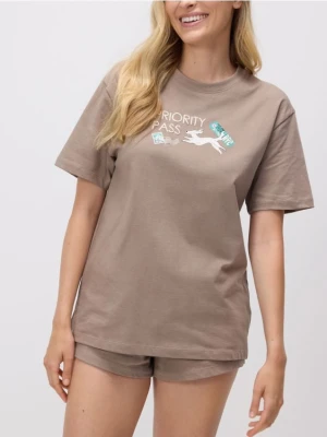 Reserved - Piżama dwuczęściowa z nadrukiem - beżowy