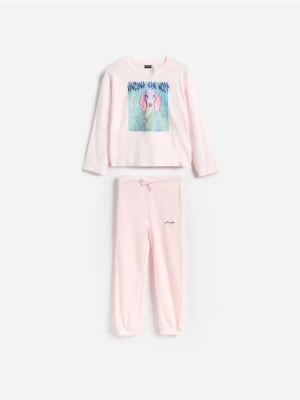 Reserved - Piżama dwuczęściowa z nadrukiem Vincent Van Gogh - pastelowy róż