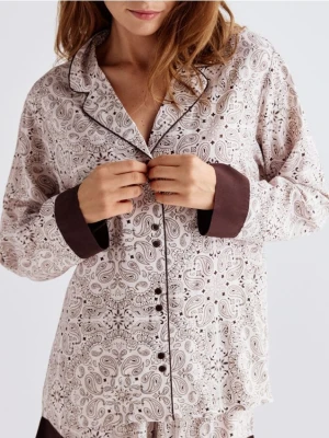 Reserved - Piżama dwuczęściowa z wiskozy - beżowy