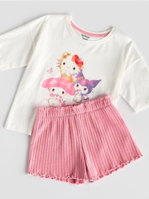 Reserved - Piżama Hello Kitty and Friends - złamana biel