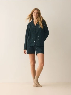 Reserved - Piżama ze świątecznym motywem - ciemnozielony