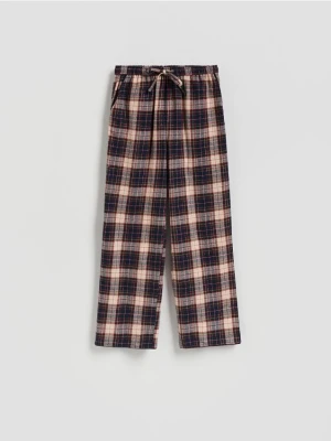 Reserved - Piżamowe spodnie w kratę - granatowy