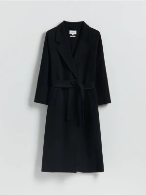 Reserved - Płaszcz handmade z wełną - czarny