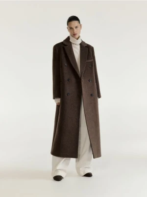 Reserved - Płaszcz oversize z wełną - brązowy