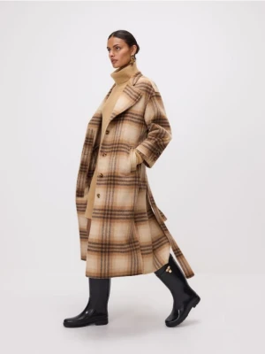 Reserved - Płaszcz oversize z wełną - wielobarwny