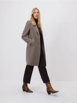 Reserved - Płaszcz z dodatkiem wełny - brązowy