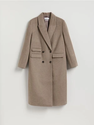 Reserved - Płaszcz z dodatkiem wełny - brązowy