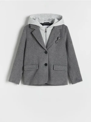 Reserved - Płaszcz z dodatkiem wełny - ciemnoszary
