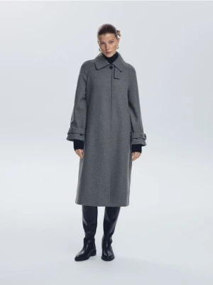 Reserved - Płaszcz z dodatkiem wełny - ciemnoszary