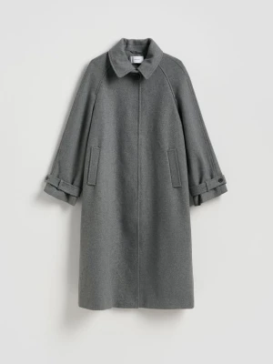 Reserved - Płaszcz z dodatkiem wełny - ciemnoszary