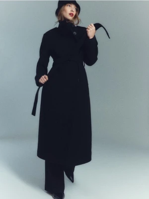 Reserved - Płaszcz z dodatkiem wełny - czarny