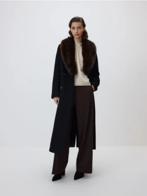 Reserved - Płaszcz z dodatkiem wełny - czarny