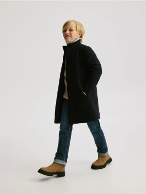 Reserved - Płaszcz z dodatkiem wełny - granatowy