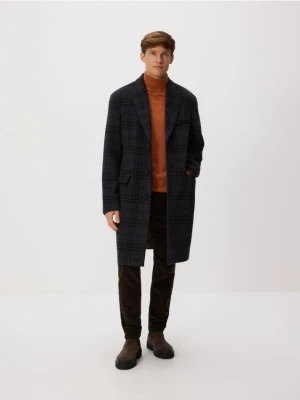 Reserved - Płaszcz z dodatkiem wełny - granatowy