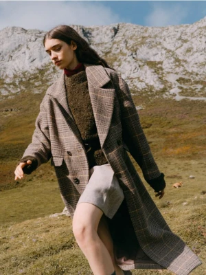 Reserved - Płaszcz z dodatkiem wełny - wielobarwny